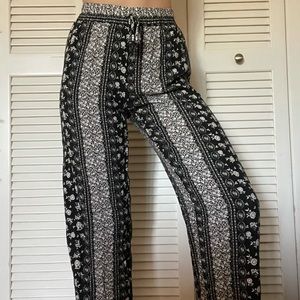 black and white beach pants
